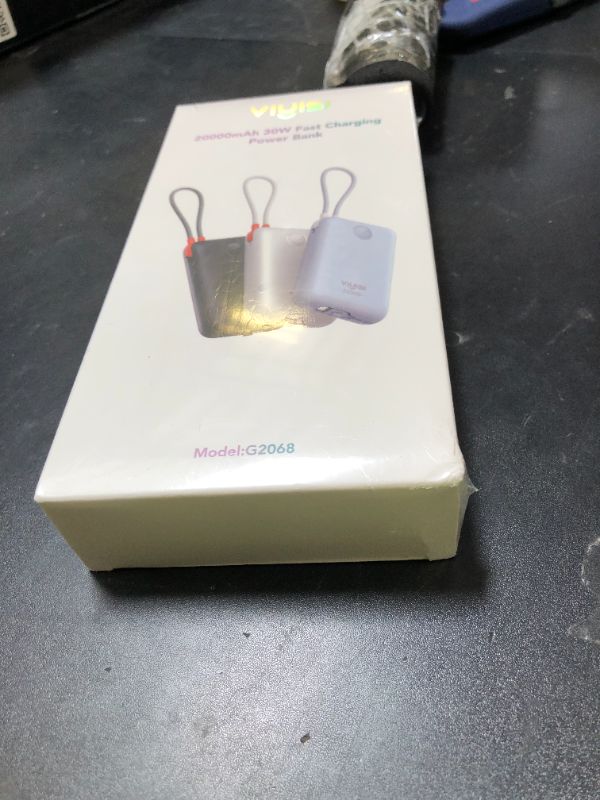 Photo 1 of VIYISI Portable Charger 20000mAh 30W Fast Charging, Power Bank with Built-in Cables & LED Display, USB C Battery Pack for iPhone, Samsung, iPad and Android Phones, Ideal for Travel -Light Blue DAMAGED PKG
