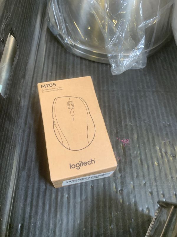 Photo 1 of Logitech M705 Marathon Wireless Mouse, 2.4 GHz USB Unifying Receiver, 1000 DPI, 5-Programmable Buttons, 3-Year Battery, Compatible with PC, Mac, Laptop, Chromebook - Black