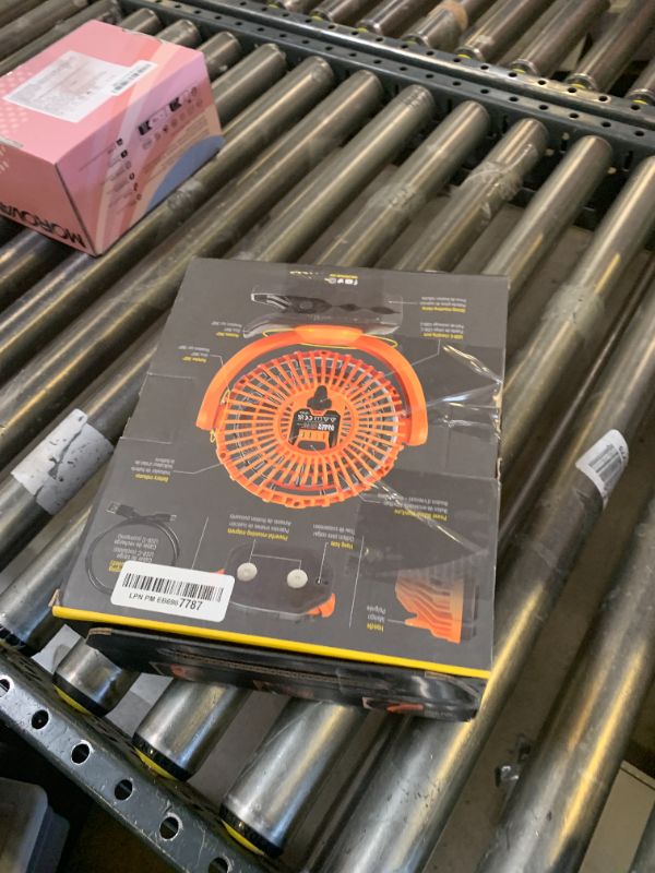 Photo 1 of Klein Tools PJSFM1 Cordless Rechargeable Fan with USB-C Charging Cord and Multiple Mounting Options Perfect for the Jobsite