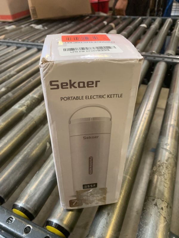 Photo 1 of Sekaer Travel Electric Tea Kettle Portable Small Mini Coffee Kettle, with 4 Variable Presets, Personal Hot Water Boiler 304 Stainless Steel with Auto Shut-Off & Boil Dry Protection, SY-618G