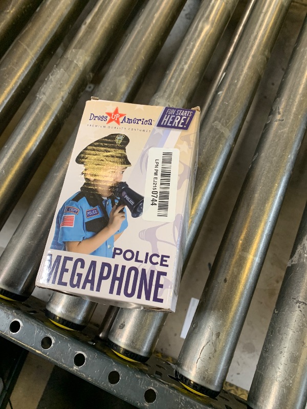Photo 1 of Dress-Up-America Police Officer Megaphone for Kids – Blue Bullhorn Speaker with Siren Sound – Pretend Play Toy for Role-Playing and Dress-Up