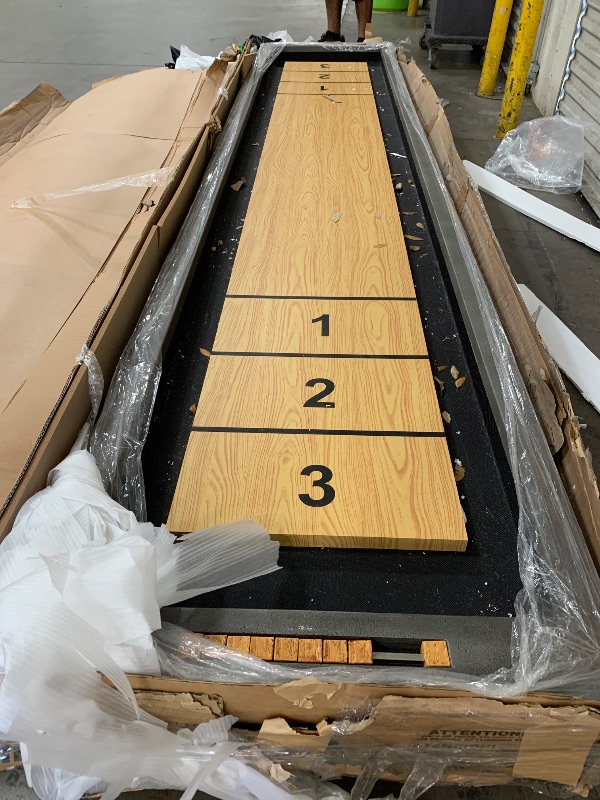 Photo 1 of **box 1 of 2 ONLY** Barrington Billiards 11' Aurora Outdoor Shuffleboard Table with Scratch-Resistant Playfield and 8 Puck Set
