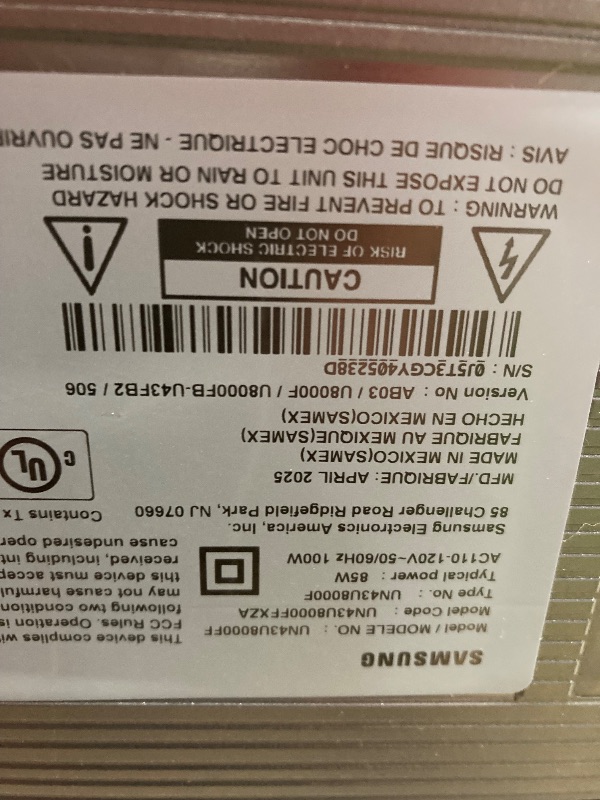 Photo 1 of **SMASHED SCREEN FINAL SALE**SAMSUNG 43-Inch Class Crystal UHD U8000F 4K Smart TV (2025 Model) Endless Free Content, Crystal Processor 4K, MetalStream Design, Knox Security, Alexa Built-in