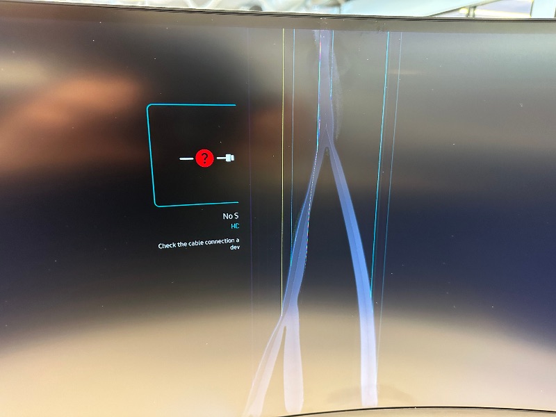 Photo 1 of **CRACKED SCREEN FINAL SALE**SAMSUNG 57" Odyssey Neo G9 Series Dual 4K UHD 1000R Curved Gaming Monitor, 240Hz, 1ms with DisplayPort 2.1, Quantum Mini-LED, DisplayHDR 1000, AMD FreeSync Premium Pro, LS57CG952NNXZA, 2023