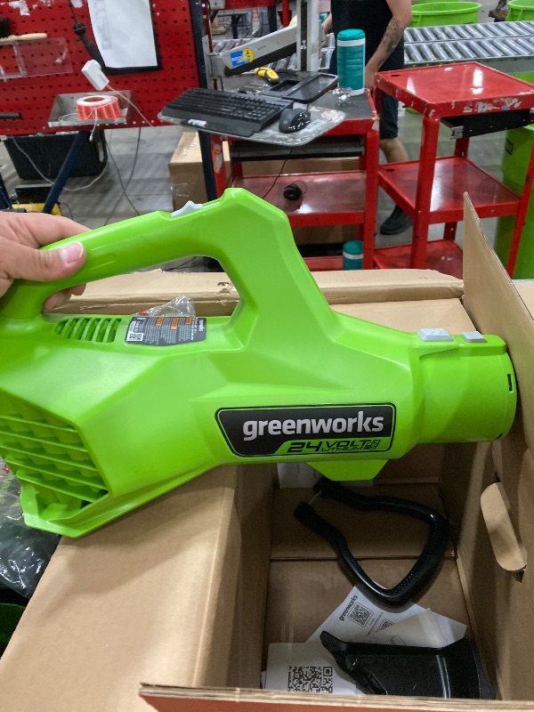 Photo 1 of (TOOLS ONLY NO BATTERIES OR CHARGER)Greenworks 40V 16" Brushless Cordless (Push) Lawn Mower + Blower (350 CFM) + 13" String Trimmer (Bonus Spools), 4.0Ah 