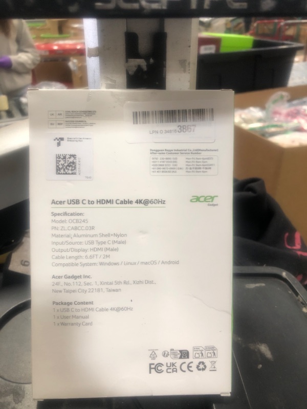 Photo 1 of Acer USB C to HDMI Cable for Home Office 6.6FT (4K@60Hz), High-Speed Type C to HDMI 2.0 Braided Cord, Thunderbolt 4/3 Compatible with MacBook, iPhone 16/15 Pro/Max, iMac, iPad Pro, Galaxy S24, Surface
