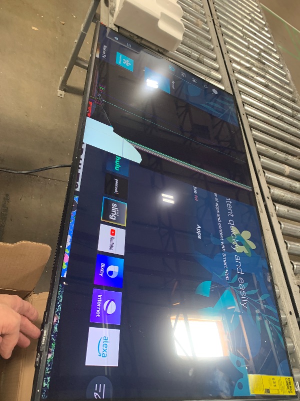 Photo 1 of *************SCREEN DAMAGED VERTICALLY TOWARDS THE MIDDLE OF SCREEN**********************

SAMSUNG 50-Inch Class 4K Crystal UHD DU8000 Series HDR Smart TV w/Object Tracking Sound Lite, Motion Xcelerator, Ultra Slim Design, Gaming Hub, Alexa Built-in (UN50