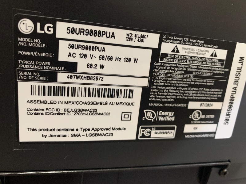 Photo 1 of **************SCREEN DESTROYED, NON-FUNCTIONAL, FINAL SALE*********************

LG 50-Inch Class UR9000 Series Alexa Built-in 4K Smart TV (3840 x 2160),Bluetooth, Wi-Fi, USB, Ethernet, HDMI 60Hz Refresh Rate, AI-Powered 4K,Black