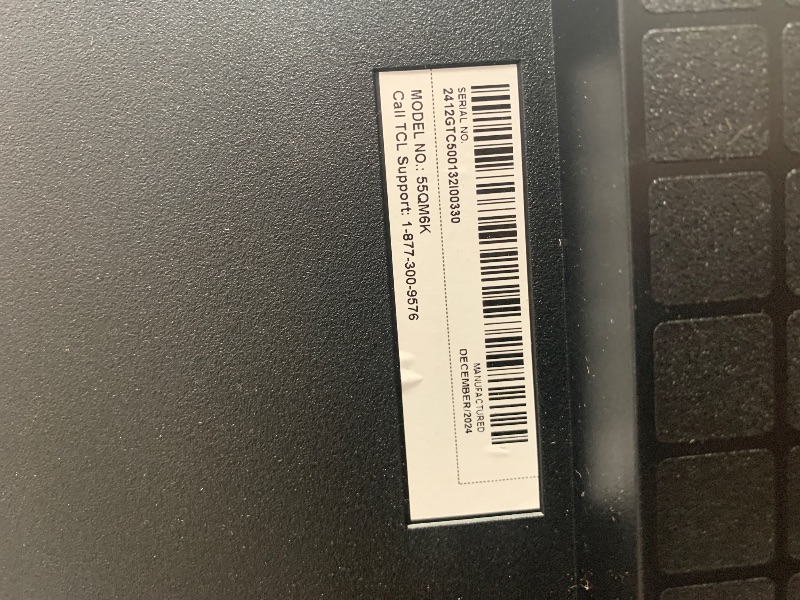 Photo 1 of ***********************SCREEN SMASHED, NON-FUNCTIONAL, FINAL SALE********************

TCL 55-Inch Class QM6K Series QD-Mini LED 4K UHD Google Smart TV Best Value Mini-LED TV - QLED, 144hz, 240hz Gaming Rate, High Contrast Screen, Onkyo Audio, Dolby Atmos