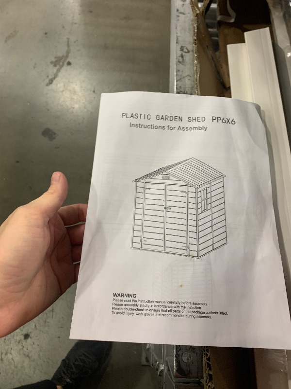 Photo 1 of ***************PARTIAL ITEM, ONLY ONE BOX IN A MULTI BOX SET**********************

YOPTO 6X6 FT Resin Outdoor Storage Shed, Plastic Garden Sheds with Waterproof Roof & Air Vent,Outside Patio Storage House Tool Shed with Window &Lockable Door for Backyard
