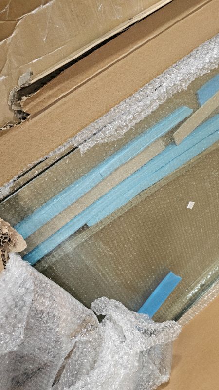 Photo 1 of ***GLASS ONLY***60" W x 76" H Frameless Shower Door, Easy Install, Waterproof Design, 5/16" (8mm) Tempered Glass, Brushed Nickel