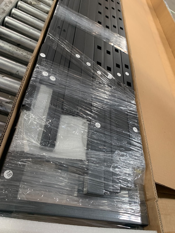 Photo 1 of ***************THIS IS ONLY 1 BOX IN A MULTI BOX SET**********************

Twin Over Twin Over Twin Triple Bunk Bed for Kids,3 Bed Bunk Beds for 3,Metal Triple Bunk Beds with Built-in Desk,Separates Into 3 Twin Beds,Noise Reduced Structure,Black