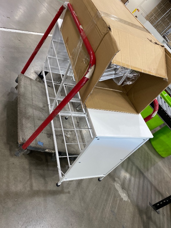 Photo 1 of **MISSING A BLACK FLOOR STOPPER ON ONE CORNER**WLIVE 6 Drawer Dresser for Bedroom Large, Fabric White Dresser TV Stand for 50, 55, 60 inch TV, Wide Long Chest of Drawers with Deep Drawer for Closet, Bedroom, Living Room, Hallway