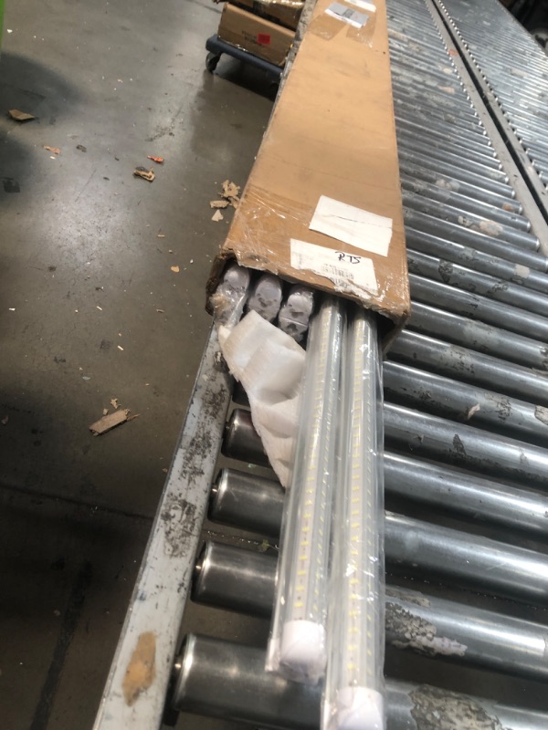 Photo 1 of Singteam 10Pack 8Ft LED Shop Light Fixture, 100W Integrated LED Tube Light,15500LM, 6500K, Clear Cover,6 Rows V Shape 270 Degree T8 LED Lighting for Garage Warehouse Workshop Basement