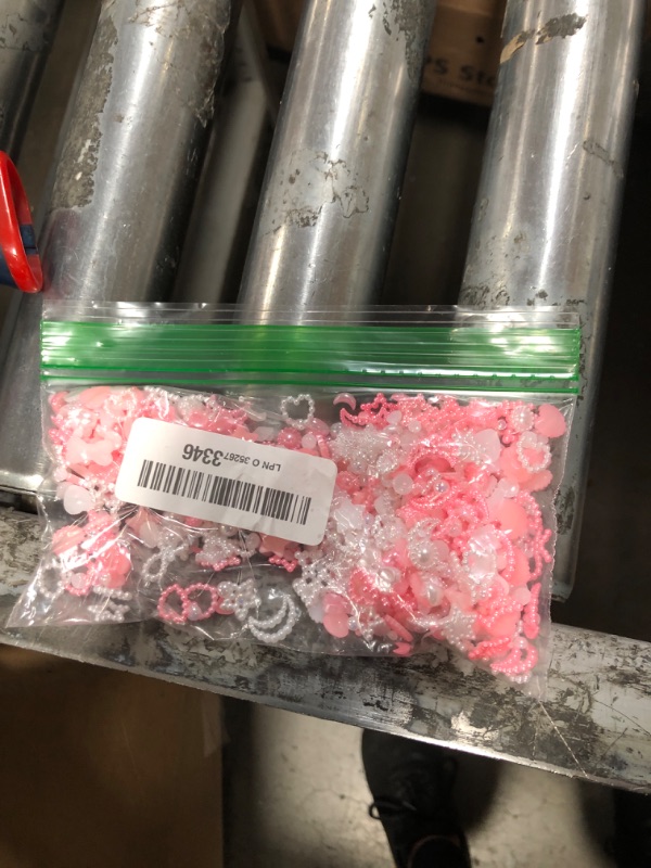 Photo 1 of 1200Pcs 3D Multi Shapes Nail Charms and Flatback AB Pearls, Pink&White Mix Styles Heart Star Bow Sunflower Embellishments for Nail Art, Craft and Decoration with Tweezer and Pickup Pencil