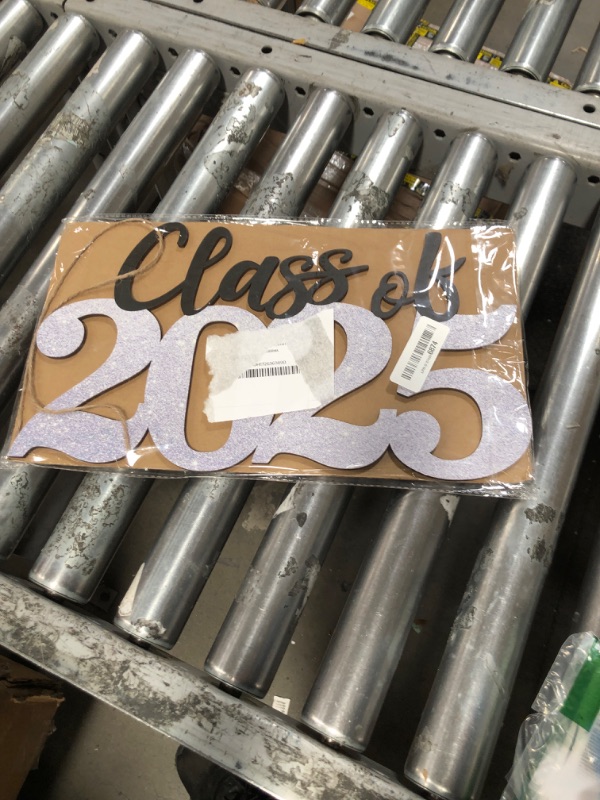 Photo 1 of Graduation Decorations 2025 Wood Sign Sliver Class of 2025 Photo Props for College High School Graduation Party Supplies