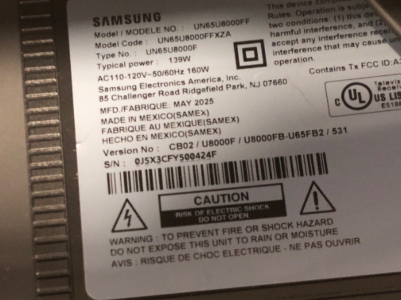 Photo 1 of *****************SCREEN DESTROYED, NON-FUNCTIONAL, FINAL SALE*************
Samsung 65-Inch Class Crystal UHD U8000F 4K Smart TV (2025 Model) Endless Free Content, Crystal Processor 4K, MetalStream Design, Knox Security, Alexa Built-in