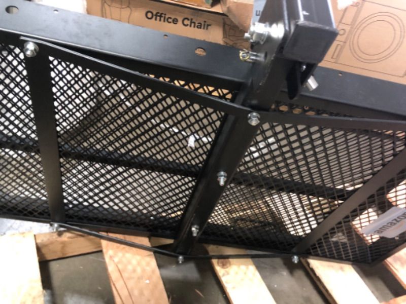 Photo 1 of ******************MISSING ALL ACCESSORIES************
WILDROAD Hitch Cargo Carrier with Ramp 50" x 29" x 4" 500 LBS Folding Trailer Hitch Cargo Carrier Fits 2" Receiver with Hitch Stabilizer and 4pcs Ratchet Straps