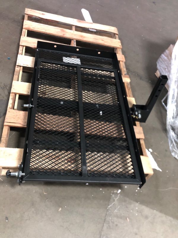 Photo 1 of ******************MISSING ALL ACCESSORIES************
WILDROAD Hitch Cargo Carrier with Ramp 50" x 29" x 4" 500 LBS Folding Trailer Hitch Cargo Carrier Fits 2" Receiver with Hitch Stabilizer and 4pcs Ratchet Straps