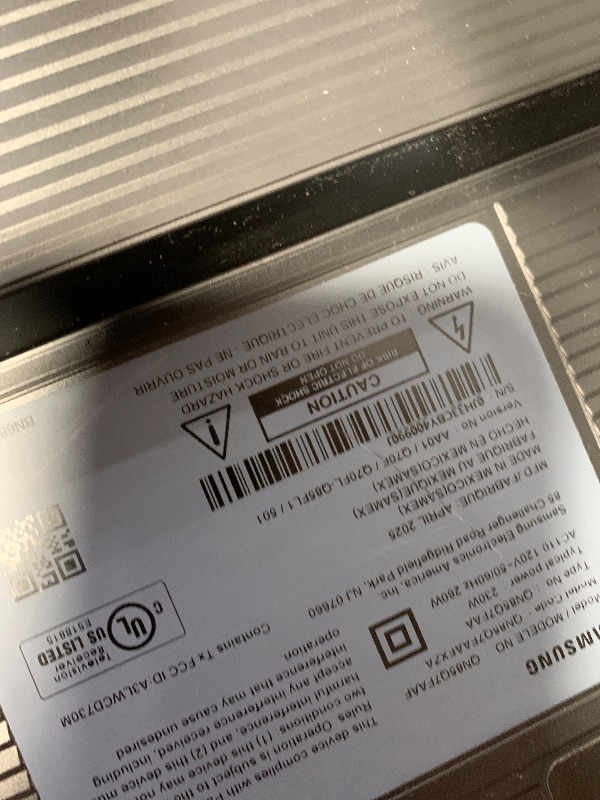 Photo 1 of ***SCREEN IS DAMAGED***

Samsung 85-Inch Class QLED Q7F Series Samsung Vision AI Smart TV (2025 Model, 85Q7F) Quantum HDR, Object Tracking Sound Lite, Q4 AI Gen1 Processor, 4K upscaling, Gaming Hub, Alexa Built-in