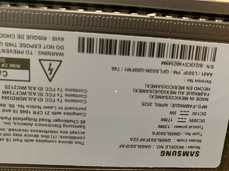 Photo 1 of Samsung 55-Inch Class The Frame LS03F 4K QLED Smart TV (2025 Model) Modern Frame Design, NQ4 AI Gen2 Processor, Art Mode, Artful Picture Quality, Samsung Vision AI, Alexa Built-in