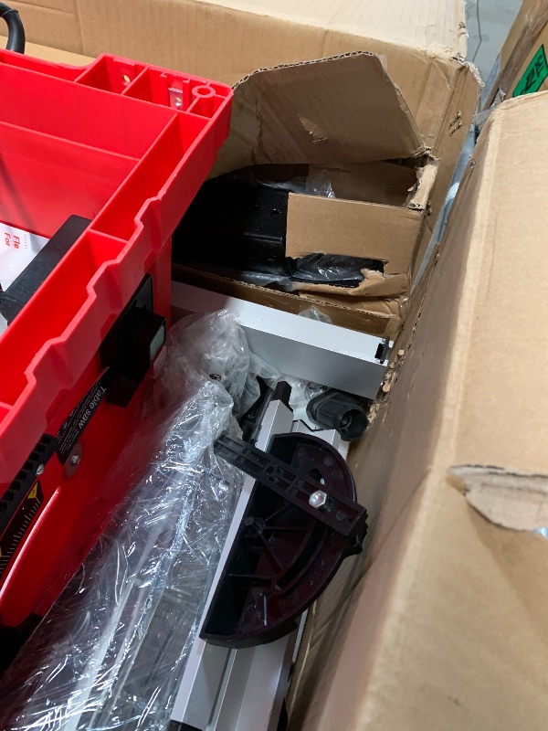 Photo 1 of 10 Inch Table Saw, Portable Benchtop Table Saw, Stand & Push Stick, Adjustable Blade Height, With Port for Connecting Dust Collector, 90°Cross Cut & 0-45°Bevel Cut, 5000RPM