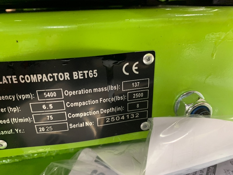 Photo 1 of ***PARTS ONLY***BETTERI Plate Compactor 6.5HP with 196cc Gas Engine, 5400 VPM Power Vibratory Ground Compactor Machine, 20" x 15" Plate Dirt Tamper Compactor for Paving Landscape, Ground, Walkways, Asphalts