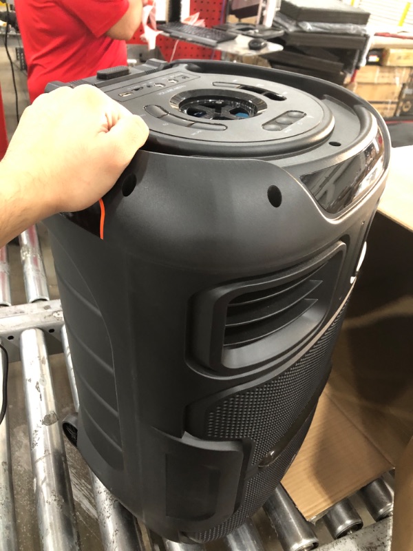 Photo 1 of ***SEE NOTES*** 
Max Power DJ Speaker - MPD592-OMNIA 12 Portable Sound System -Bluetooth Multi LED Light Speaker Set Perfect for Indoor and Outdoor - PA Speaker System with Remote with Microphone