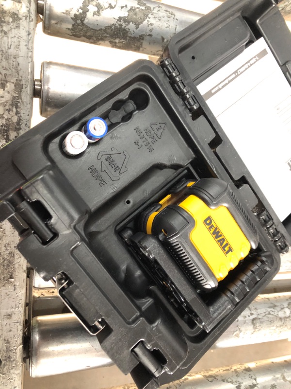 Photo 1 of 
DEWALT
40 ft. Red Self-Leveling Cross Line Laser Level with (2) AA Batteries & Case