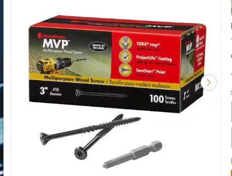 Photo 1 of #10 x 3 in. Torx TTAP Drive Suresink Flat Head MVP Multi-Purpose Wood Screw (100-Pack)