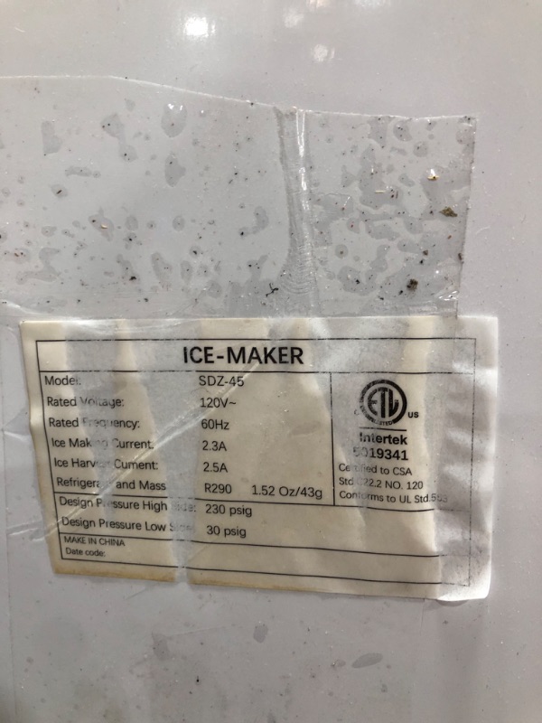 Photo 1 of (Disfunctional) Commercial Ice Maker Machine 155LBS/24H with 35LBS Storage Bin,15Inch Wide 11-20 Mins Under Counter/Freestanding Stainless Steel Large Ice Machine