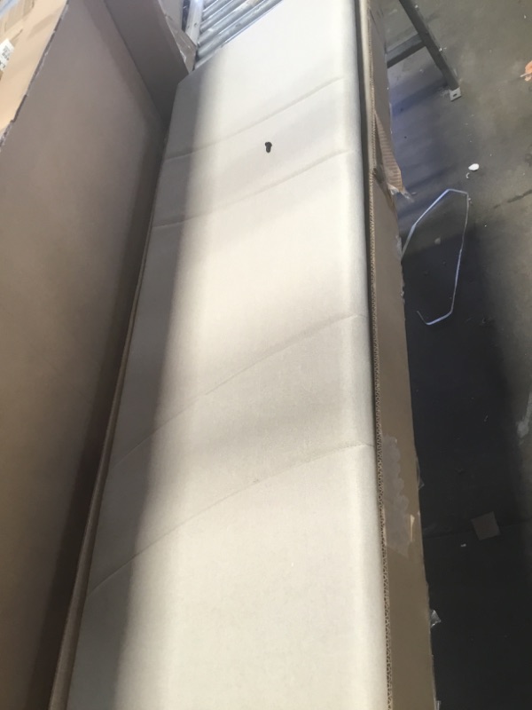 Photo 1 of Novilla Queen Bed Frame with Headboard, Bed Frame Queen Size with Wood Slats Support,Linen Upholstered Adjustable Headboard, No Box Spring Needed, Heavy Duty Feet, Easy Assembly, Beige