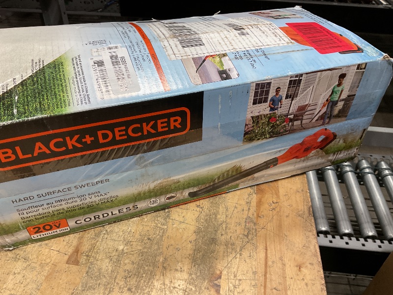 Photo 1 of ***PARTS ONLY**BLACK+DECKER 20V MAX Cordless Leaf Blower, Lawn Sweeper, 130 mph Air Speed, Lightweight Design, Battery and Charger Included (LSW221)