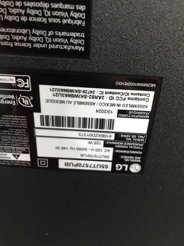 Photo 1 of CRACKED/BROKEN SCREEN***LG 55-Inch Class UT75 Series LED Smart TV 4K Processor Flat Screen AI-Powered with Alexa Built-in (55UT7570PUB, 2024)
