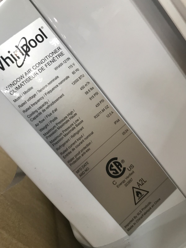 Photo 1 of (See all images)Whirlpool 12,000 BTU Window Mounted Inverter Air Conditioner with Quiet, High Efficiency Operation and Remote, Window AC Unit