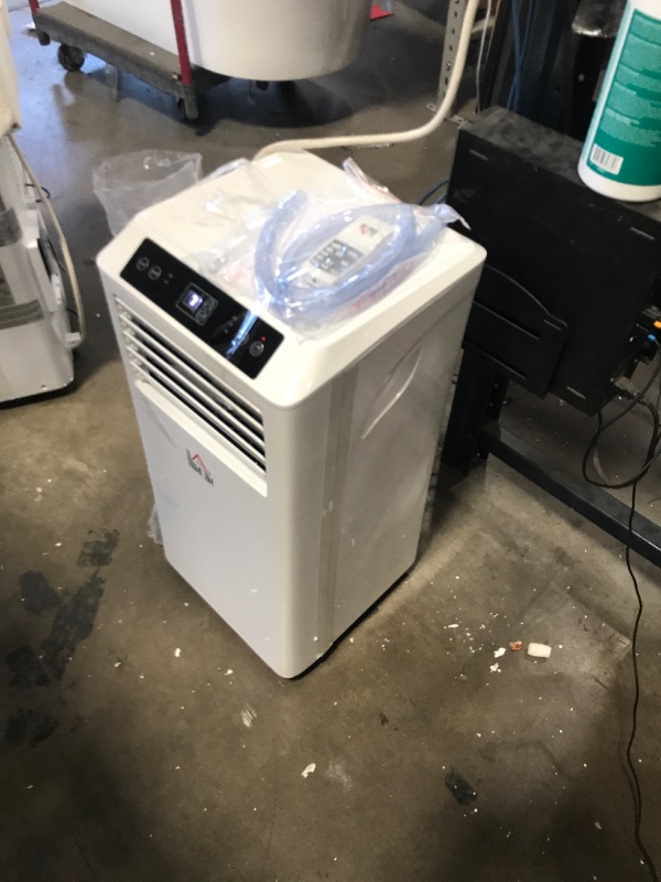 Photo 1 of 10,000 BTU Portable Air Conditioner Cools 200 Sq. Ft. with Dehumidifier, Ventilating and Remote Control in White


