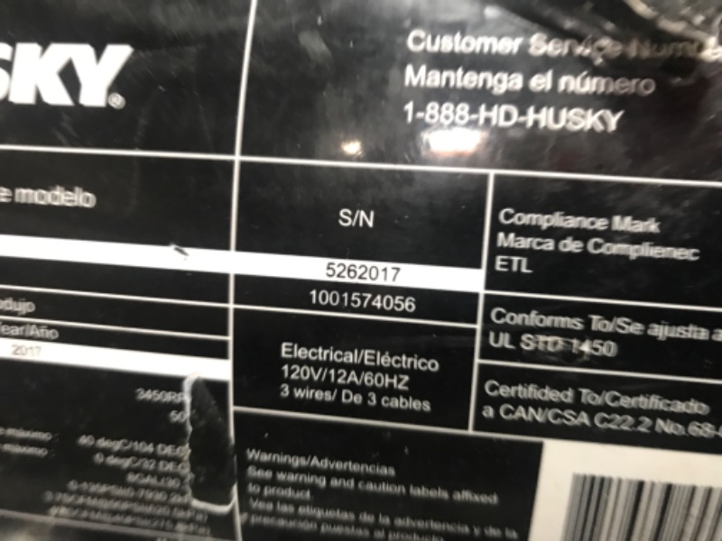 Photo 1 of *************COMPRESSOR DAMAGED, NEEDS REPAIRED****************
Husky 8 Gal. 150 PSI Portable Electric Oil-Free Horizontal Hotdog Air Compressor with Rubber Wheels and 1-Quick Coupler