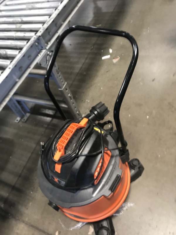 Photo 1 of **************MISSING ATTACHMENTS AND WHEELS*************
RIDGID 16 Gallon 6.5 Peak HP NXT Shop Vacuum Wet Dry Vac with Cart, Fine Dust Filter, Locking Hose and Accessory Attachments

