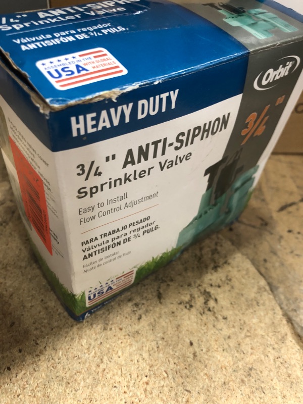 Photo 1 of 1-Pack Orbit 57623 3/4" FPT 100 Series Anti-Siphon Automatic Sprinkler Valve with Flow Control