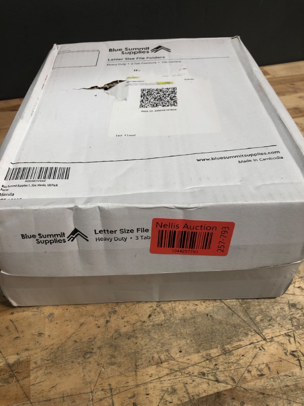 Photo 1 of 100 Blue Summit Supplies Heavy Duty File Folders Letter Size with 1/3 Cut Reinforced Tabs, Thick 14pt Manila Paper, Heavy Duty Manila Folders for Office, Home, or Classroom