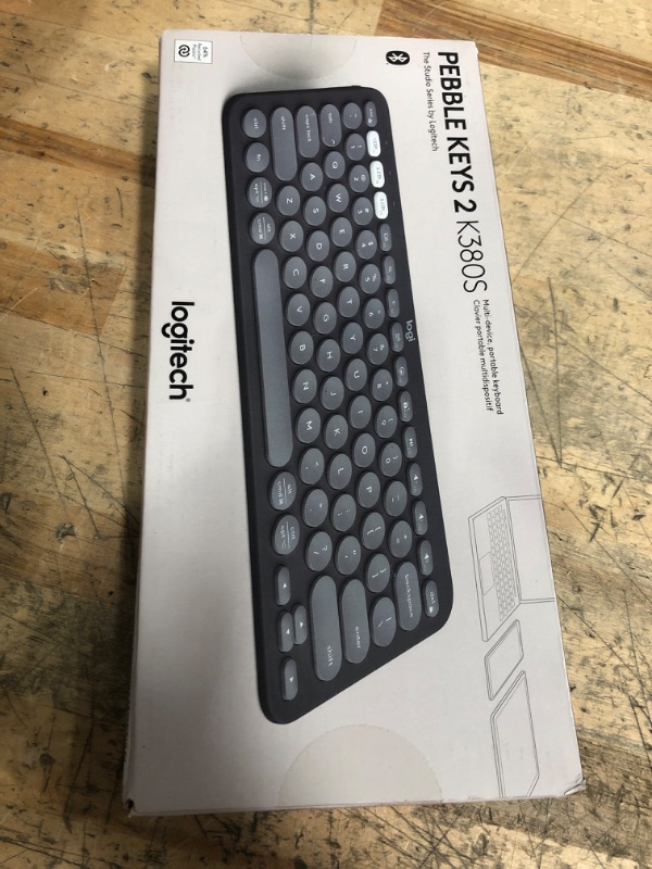 Photo 1 of Logitech Pebble Keys 2 K380s, Multi-Device Bluetooth Wireless Keyboard with Customizable Shortcuts, Slim and Portable, Easy-Switch for Windows, macOS, iPadOS, Android, Chrome OS - Tonal Graphite