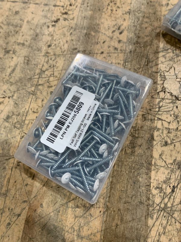 Photo 1 of #8 x 1 Truss Head Fast Self Tapping Screws, Alloy Steel Wood Screws, White Head, 100 PCS