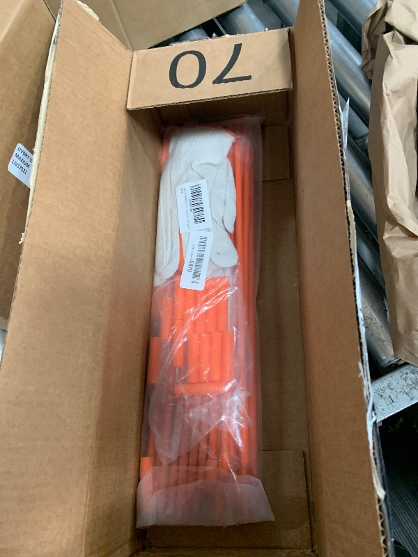 Photo 1 of 10Pcs Driveway Markers,4Ft Driveway Reflective Poles, Orange Fiberglass Snow Stakes with Reflective Tape for Easy Visibility at Night for Parking Lots (10, Orange)