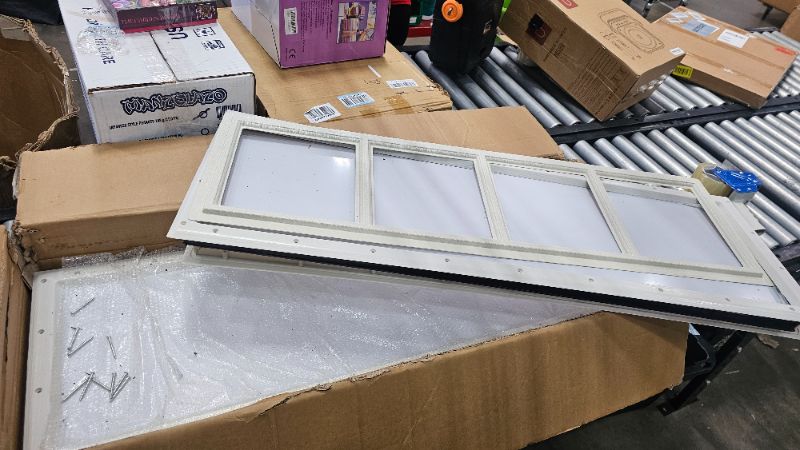 Photo 1 of ***PARTS ONLY***Nuanchu 2 Pcs 42 x 14.7 Inch Garage Door Windows Vinyl Windows with UV Resistant Plexy Glass Garage Door Windows Inserts(Style 2)