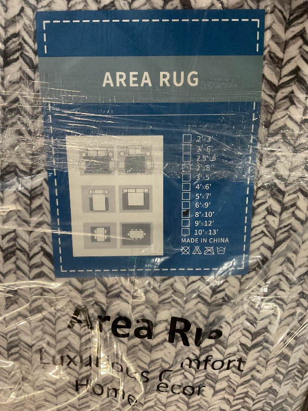 Photo 1 of (Used)(see images)  8x10 Area Rug - Machine Washable, Stain Resistant, Non-Slip, Indoor Accent Rug for Living Room, Farmhouse Solid Printed 