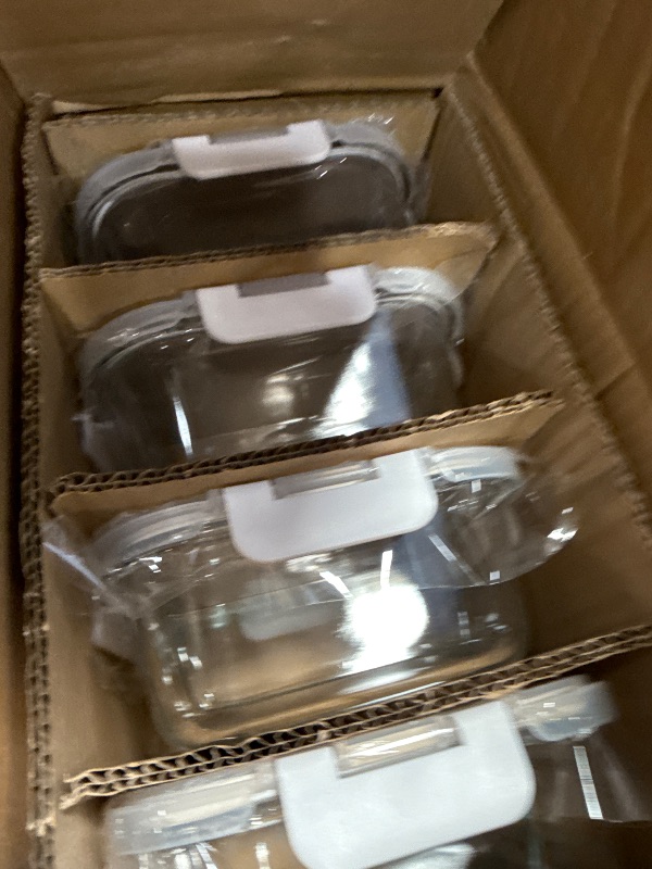 Photo 1 of [5-Pack,36 Oz]Glass Meal Prep Containers 2 Compartments Portion Control with Upgraded Snap Locking Lids Glass Food Storage Containers, Microwave, Oven, Freezer and Dishwasher (4.5 Cups, White)