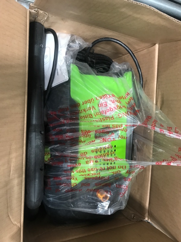 Photo 1 of ***PARTS ONLY***Greenworks Compact Electric Pressure Washer (CSA Certified, Lightweight, 20 FT Tangle-Free Hose, 35 FT Power Cord) Great For Cars, Fences, Patios, Driveways, Decks and Patios