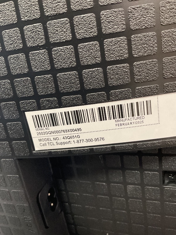 Photo 1 of **PARTS ONLY**TCL 43-Inch Q65 QLED 4K UHD Smart TV with Google TV (43Q651G, 2024 Model) Dolby Vision, Dolby Atmos, HDR Pro+, Game Accelerator Enhanced Gaming, Voice Remote, Works with Alexa, Streaming Television**PARTS ONLY**