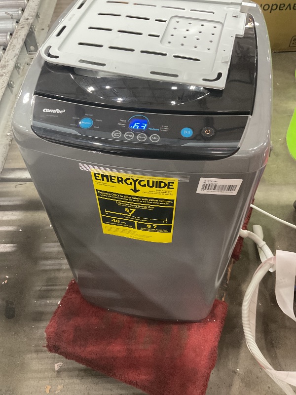 Photo 1 of Comfee Portable Washing Machine, 0.9 cu.ft Compact Washer With LED Display, 5 Wash Cycles, 2 Built-in Rollers, Space Saving Full-Automatic Washer