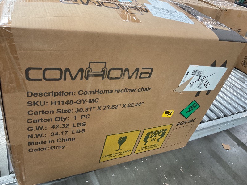 Photo 1 of ***BOX 2 OF 2 ONLY***COMHOMA 
RV Manual Reclining Chair with Bluetooth Speakers,Living Room Furniture Set